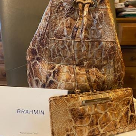Brahmin safari bag and wallet